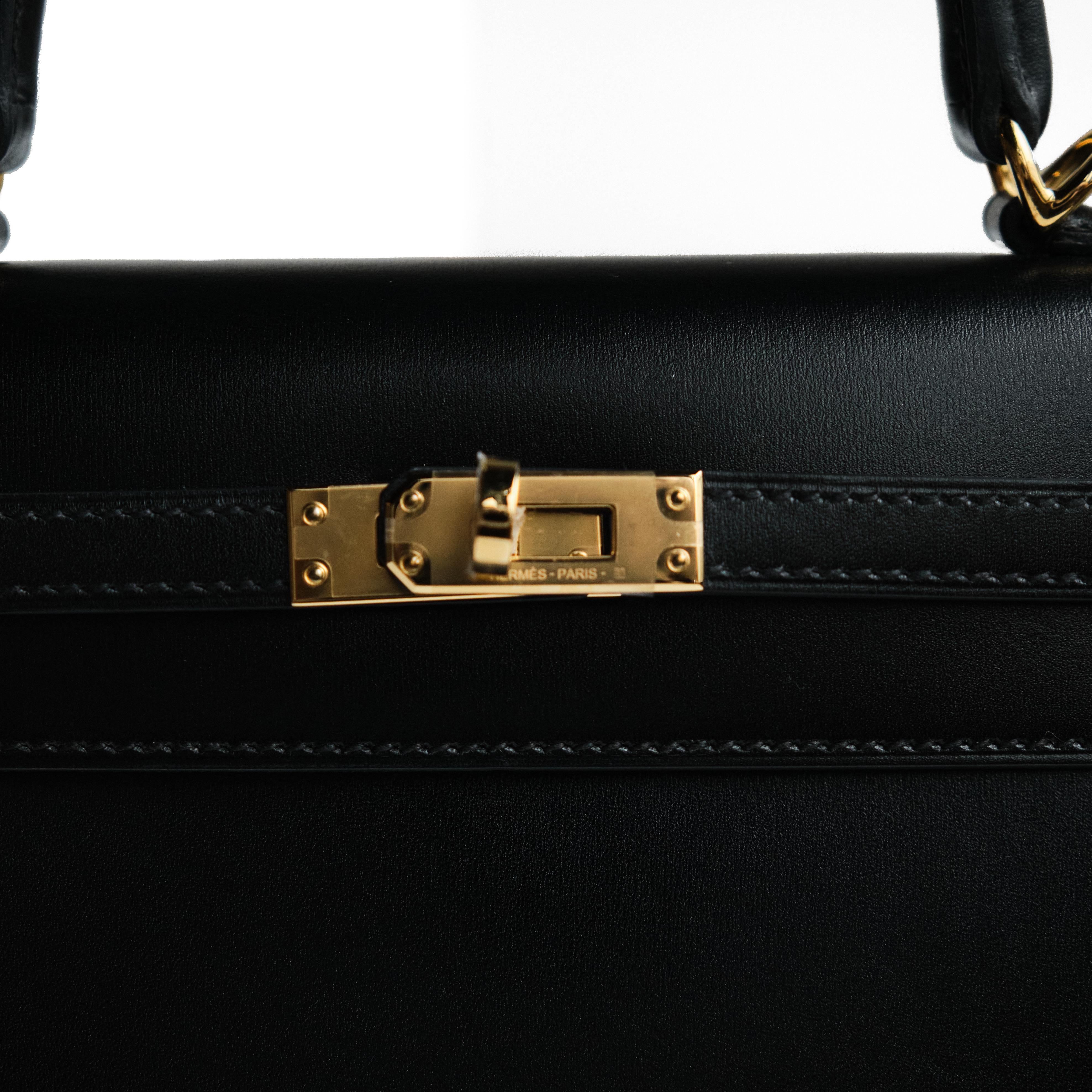 Сумка Kelly 25 Noir Box  GHW