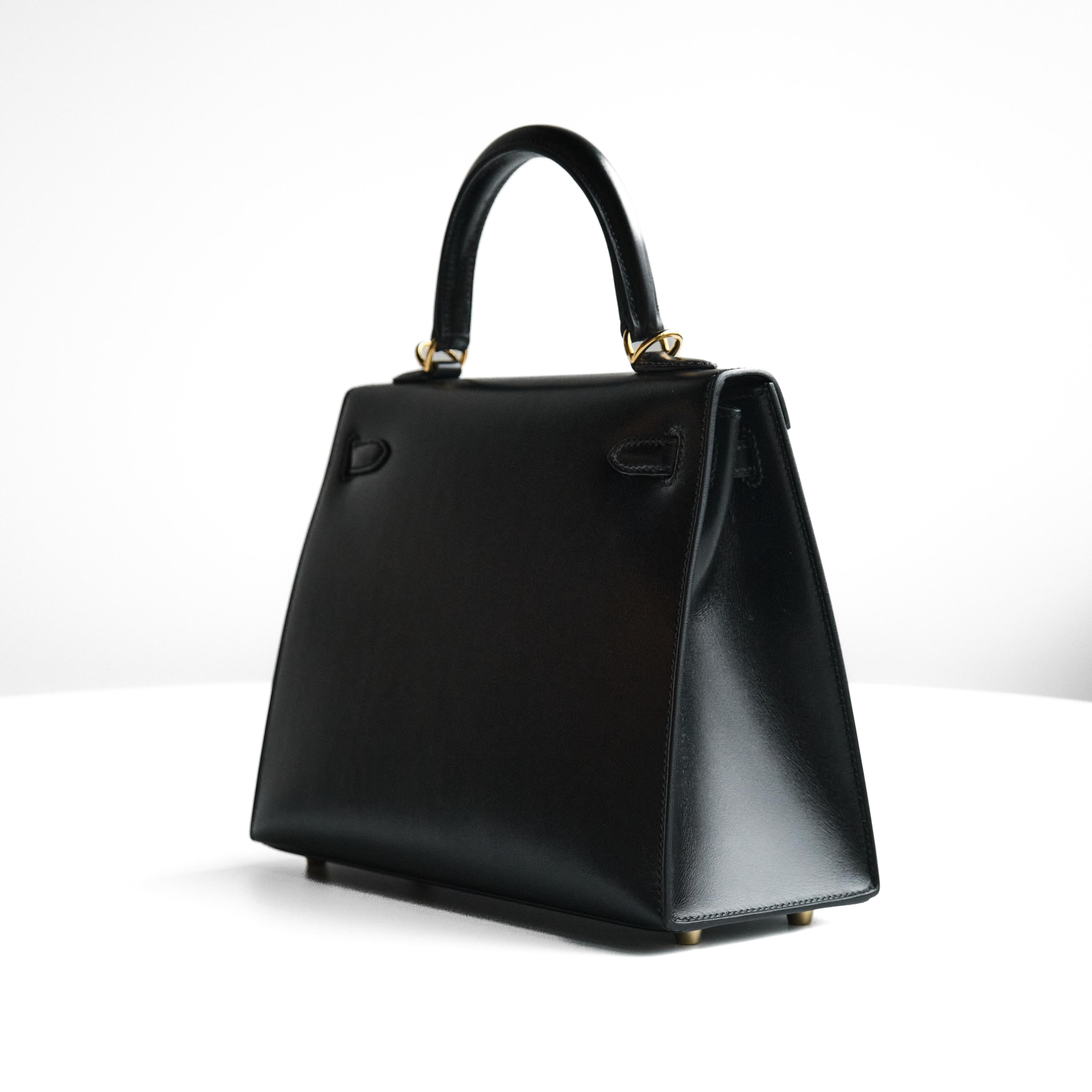 Сумка Kelly 25 Noir Box  GHW