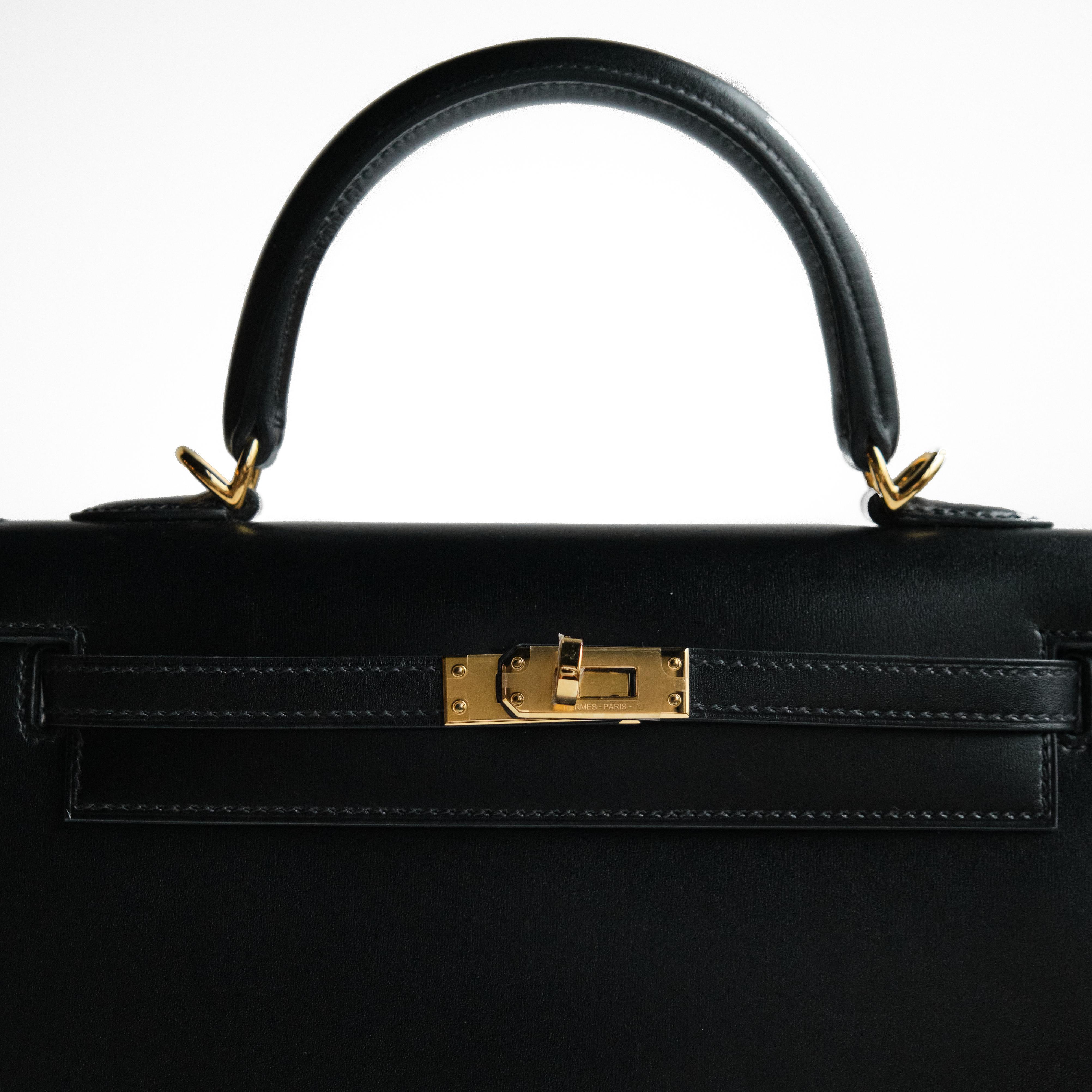 Сумка Kelly 25 Noir Box  GHW