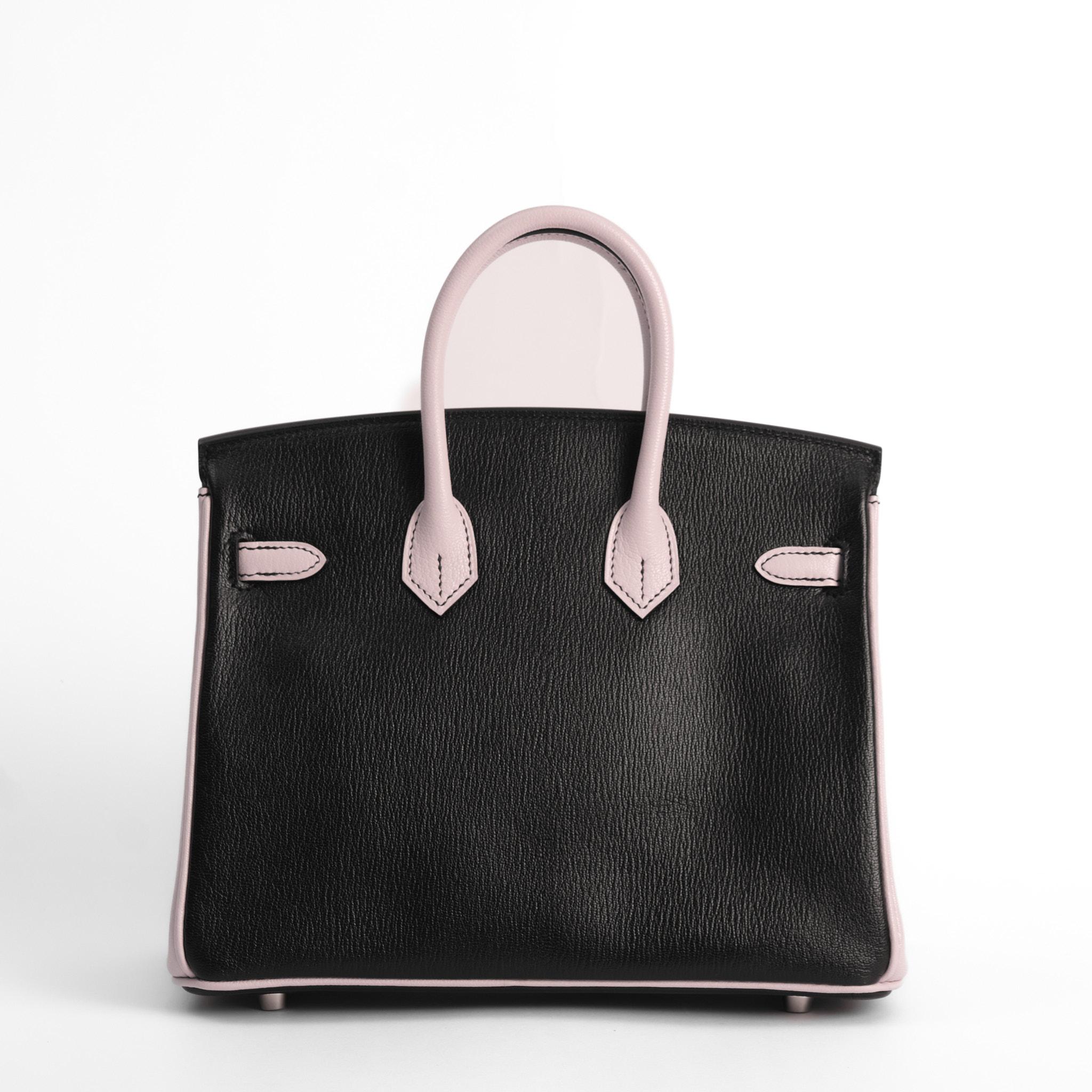 Сумка HERMES Birkin 25 HSS Noir / Rose Sakura Cuir Veau et Chèvre Finition Palladium