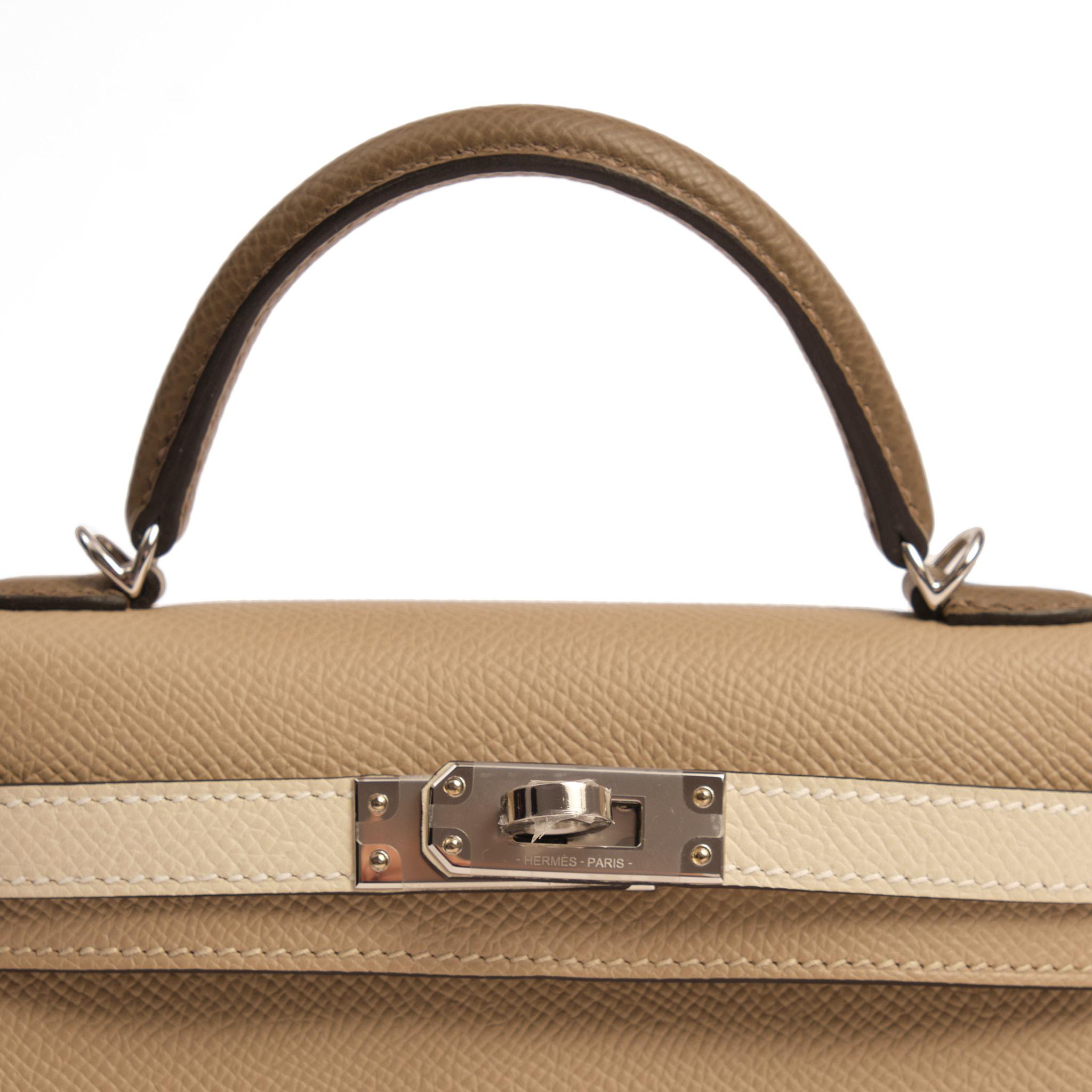 HERMÈS Kelly Mini Tricolore Epsom Tre Nch Craie Etoupe