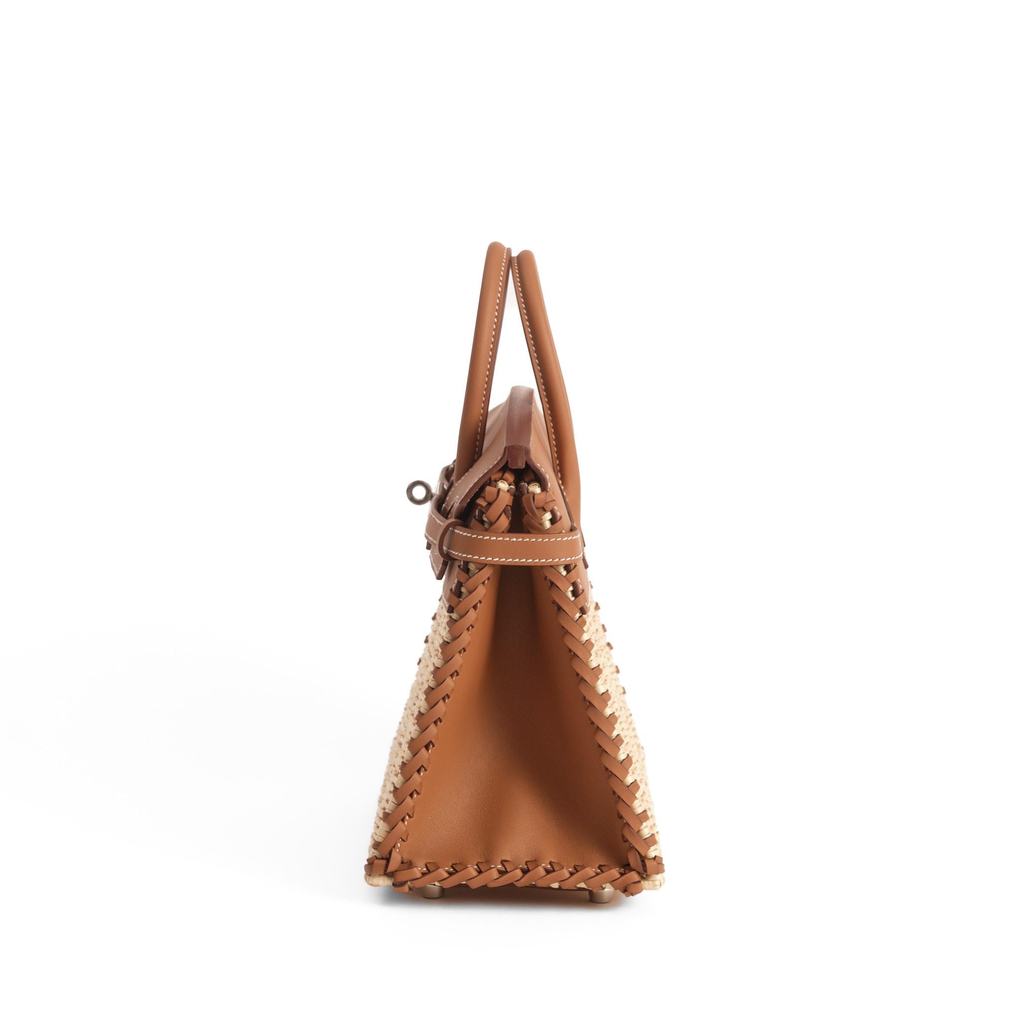 Limited Edition Gold Barénia and Osier Wicker Picnic HERMÈS Birkin 25