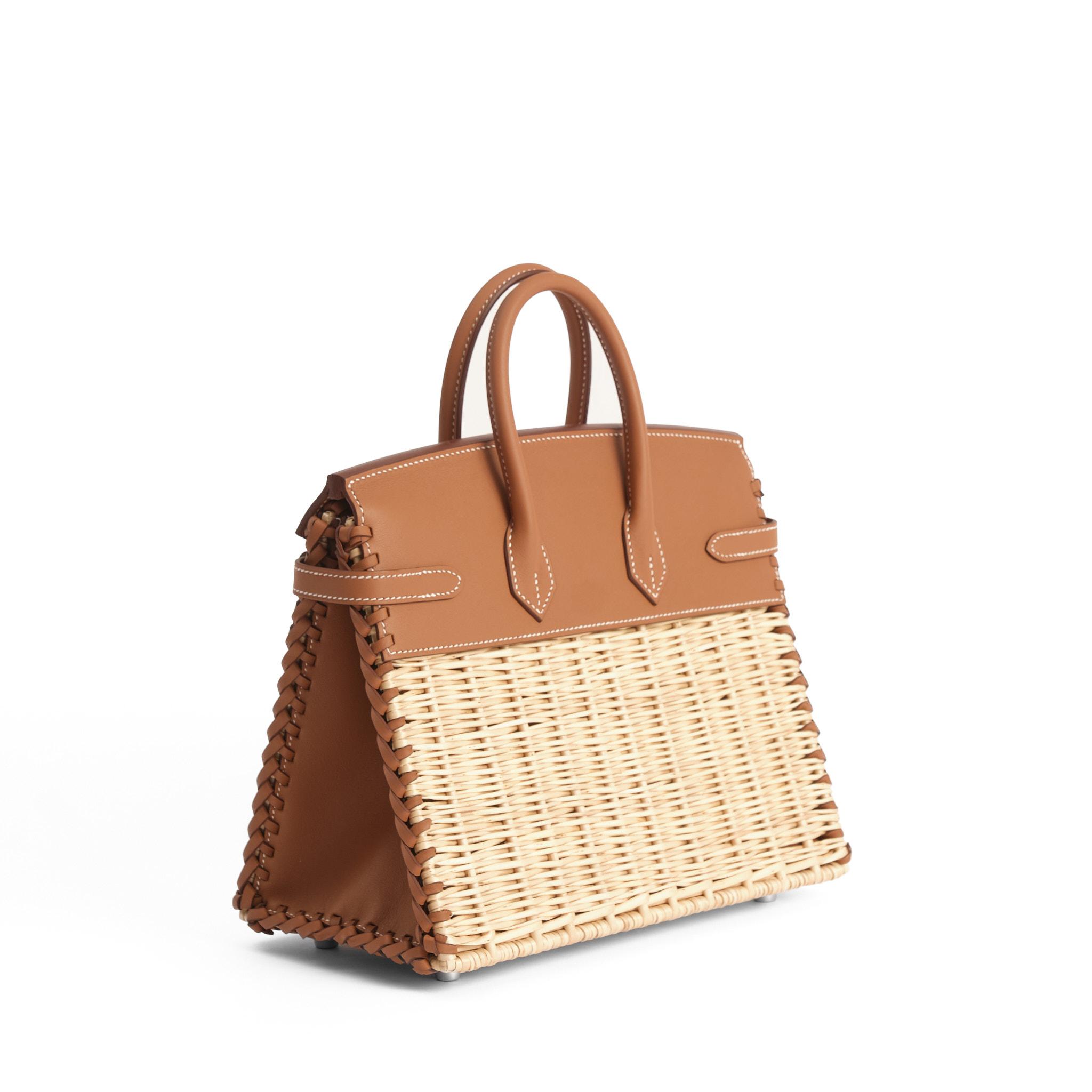 Limited Edition Gold Barénia and Osier Wicker Picnic HERMÈS Birkin 25