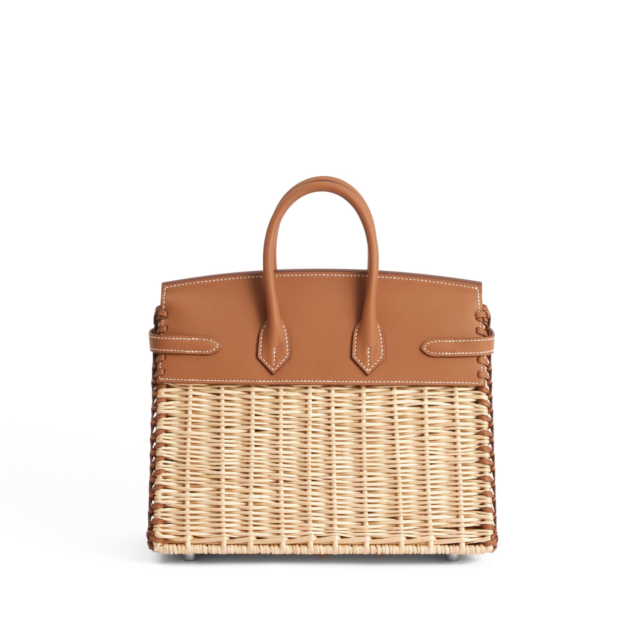 Limited Edition Gold Barénia and Osier Wicker Picnic HERMÈS Birkin 25