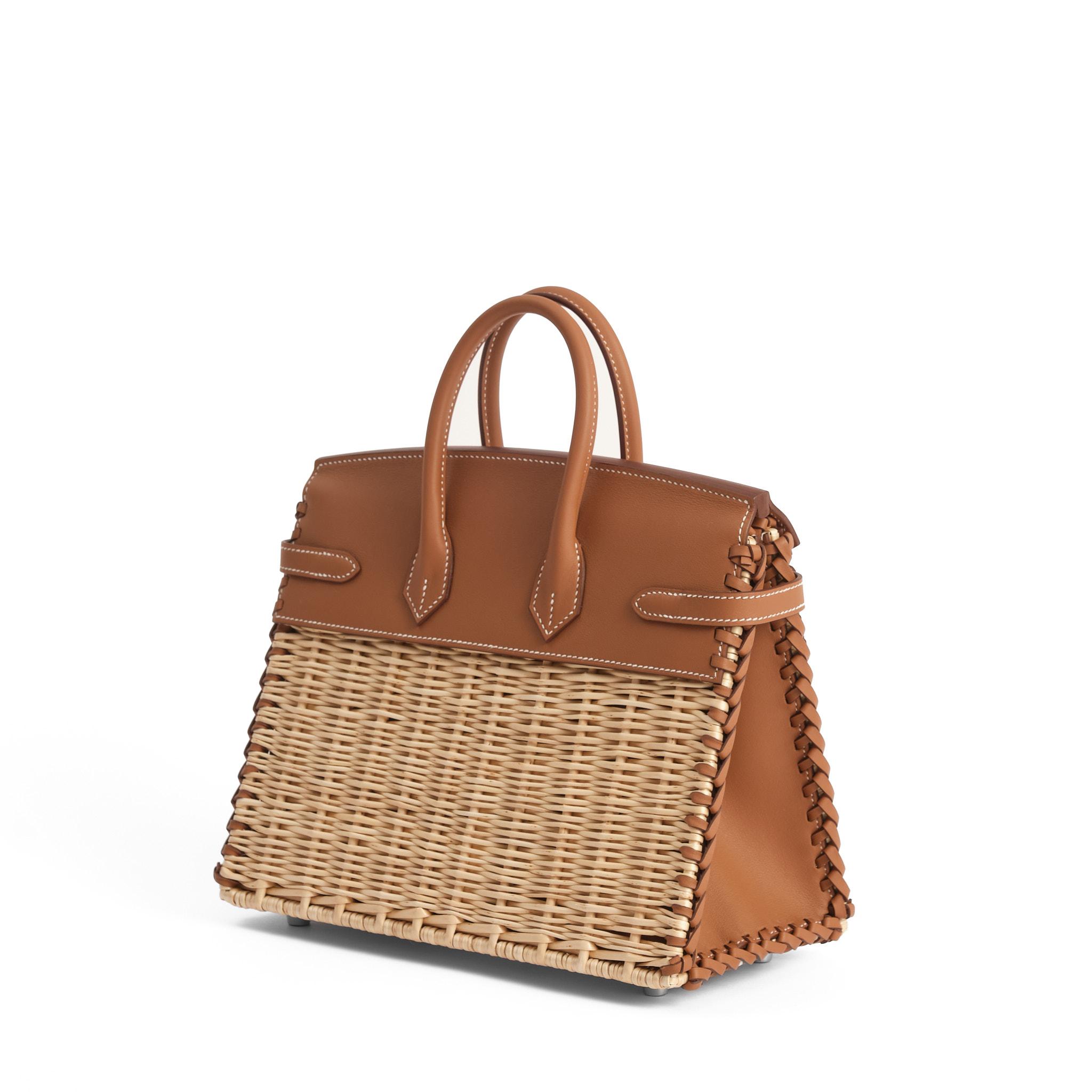 Limited Edition Gold Barénia and Osier Wicker Picnic HERMÈS Birkin 25