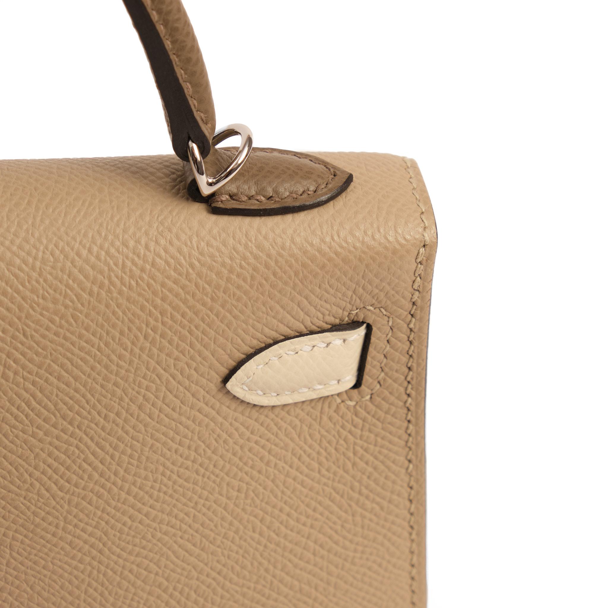 HERMÈS Kelly Mini Tricolore Epsom Tre Nch Craie Etoupe